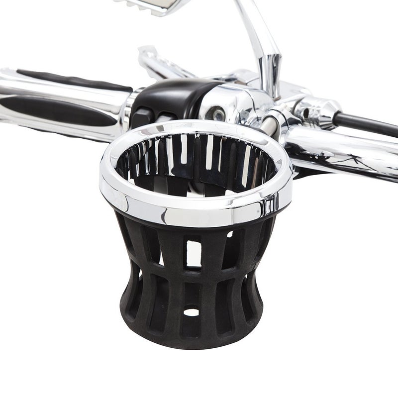 Ciro 50412 Drink Holder (Chrome Mount For Harley-Davidson Models), 7/8-1 in. Chrome Bar Mount - Image 1
